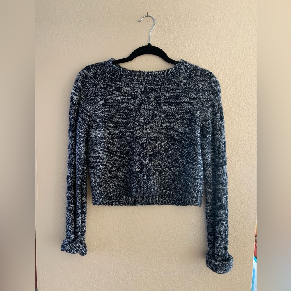 UO Staring at Stars Black Cropped Sweater